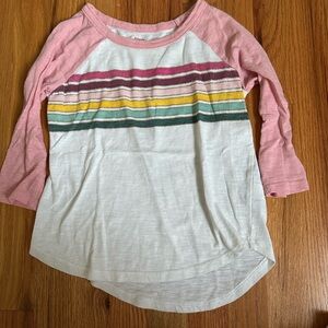 Pink and White Striped Long Sleeve Shirt